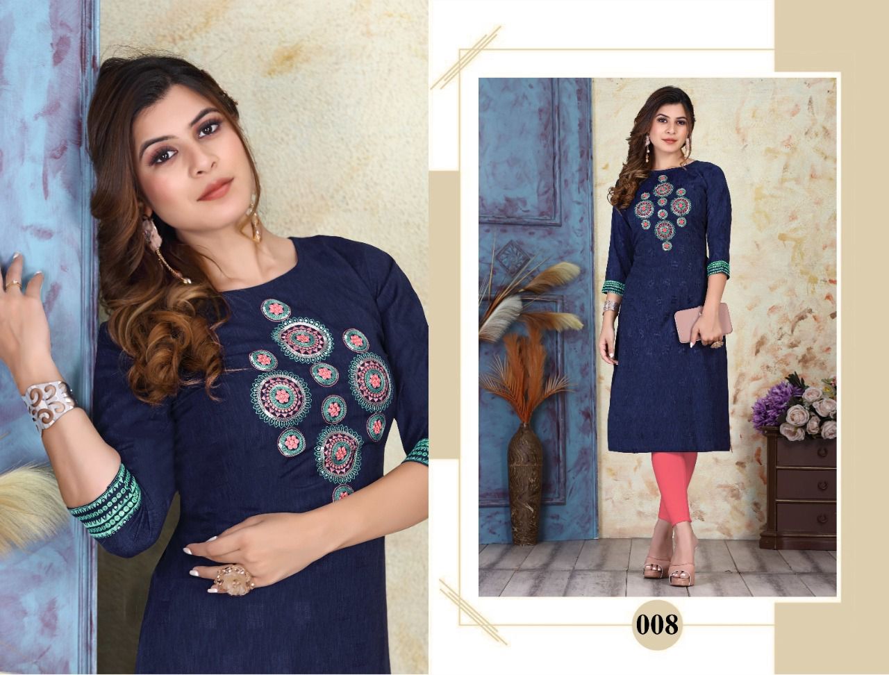 New Vaidehi 1 Rayon New Fancy Wear Straight Cut Designer Kurti Collection